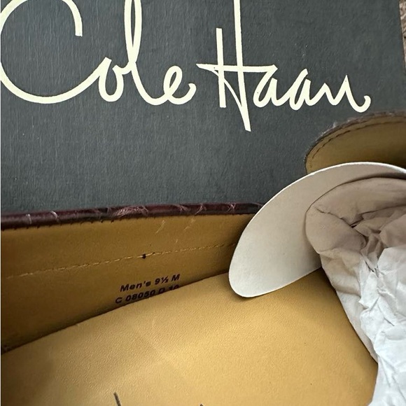 Cole Haan Bit Loafers Alligator Print Brown Leather Driving Shoes 👞 ( NEW ) - Picture 8 of 9
